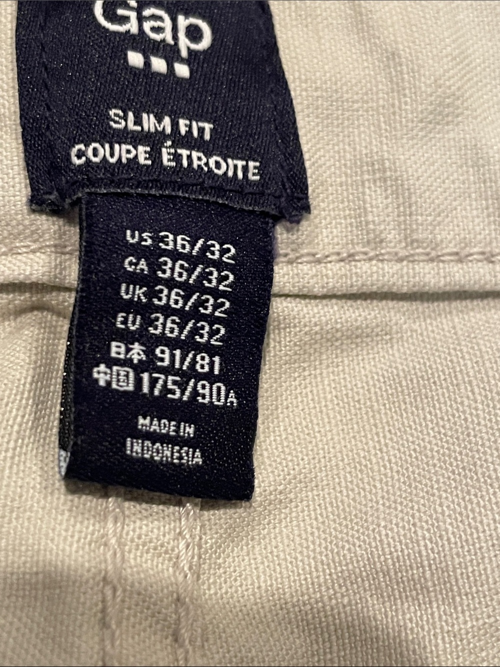 Gap Mens Slim Chino 2 Pack 36x32 NWOT Gray Bone - Picture 11 of 15